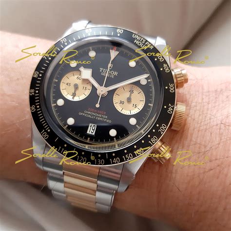 tudor chrono acciaio e oro|TUDOR HERITAGE Black Bay Chrono Acciaio e Oro .